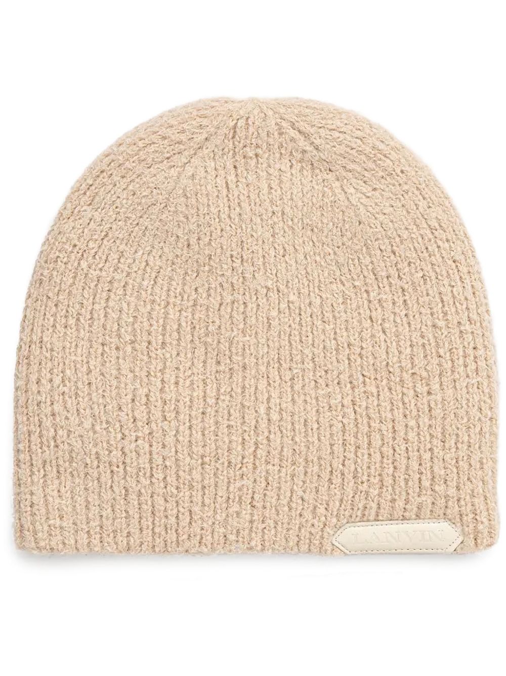 Lanvin logo-appliqué beanie - 中性色