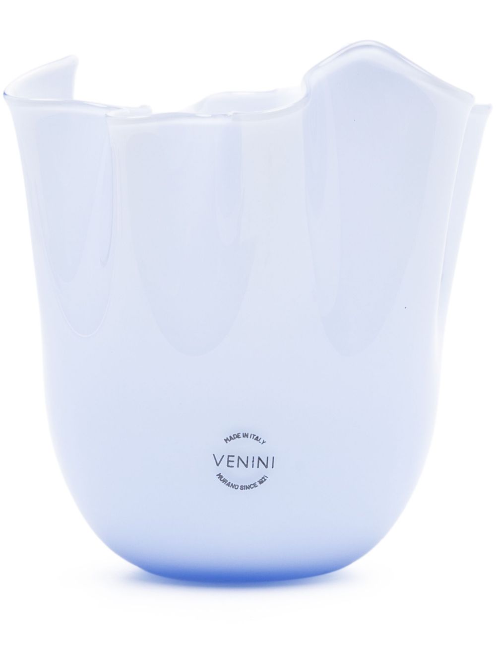Venini Fazzol 玻璃花瓶（13.5厘米 x 13厘米） - 蓝色