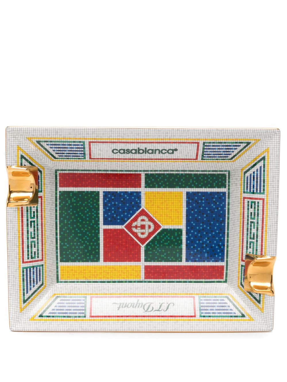 Casablanca x S.T. Dupont Mosaic 大号烟灰缸（22厘米 x 17厘米） Dupont Mosaic 大号烟灰缸（22厘米 x 17厘米） - 白色