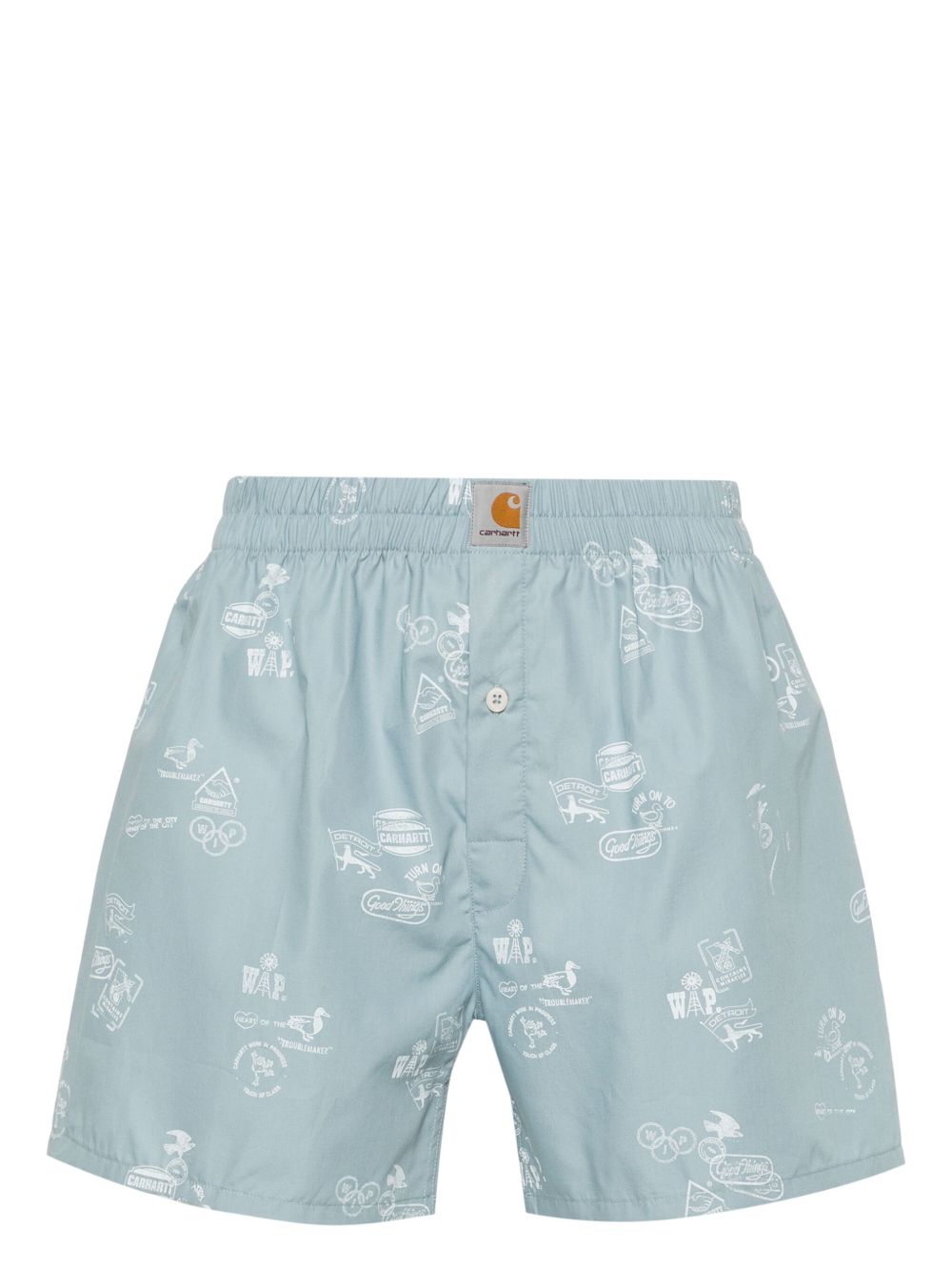 Carhartt WIP logo印花棉四角裤 - 蓝色