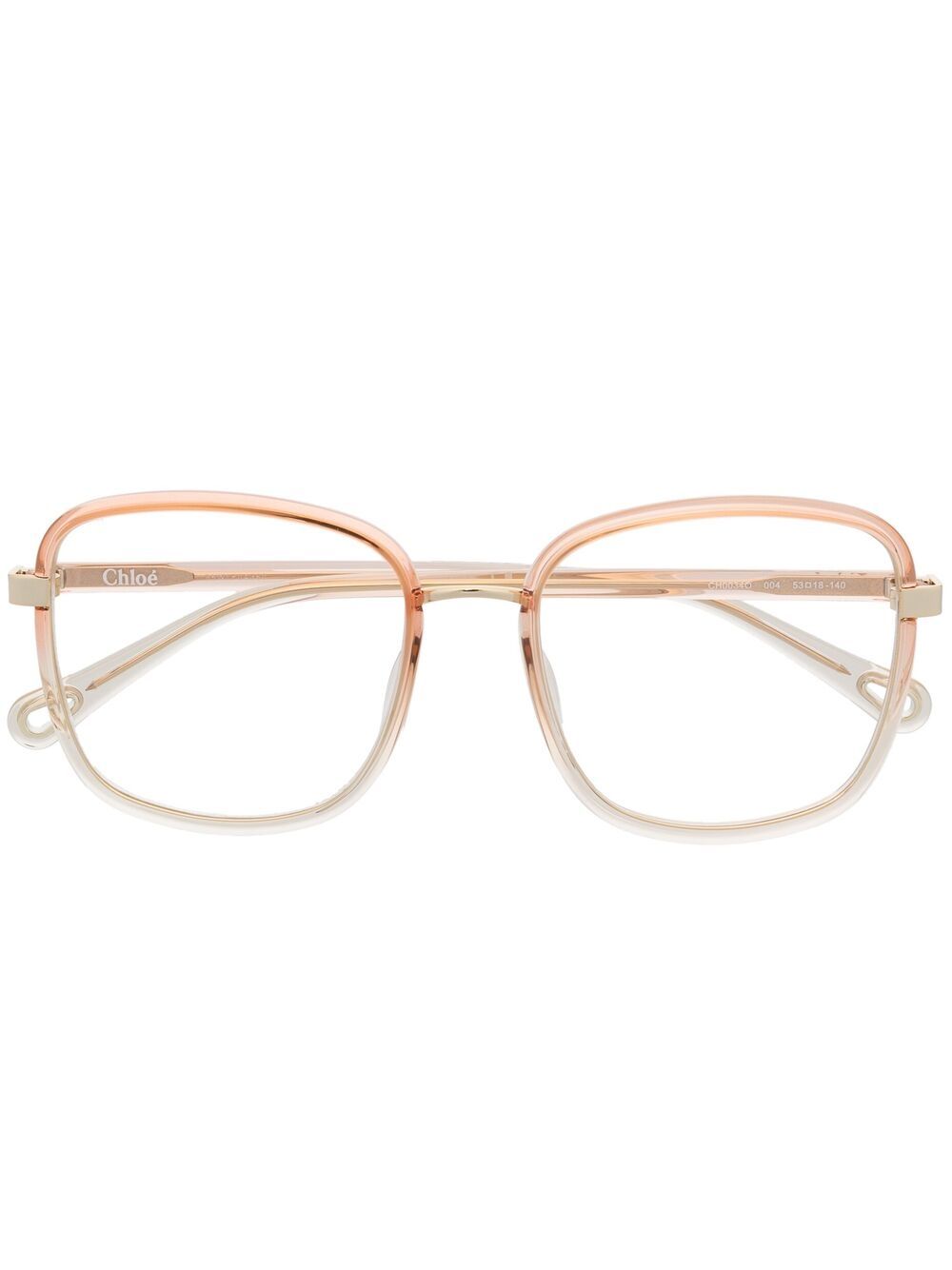 Chloé Eyewear 超大透明效果眼镜 - 橘色
