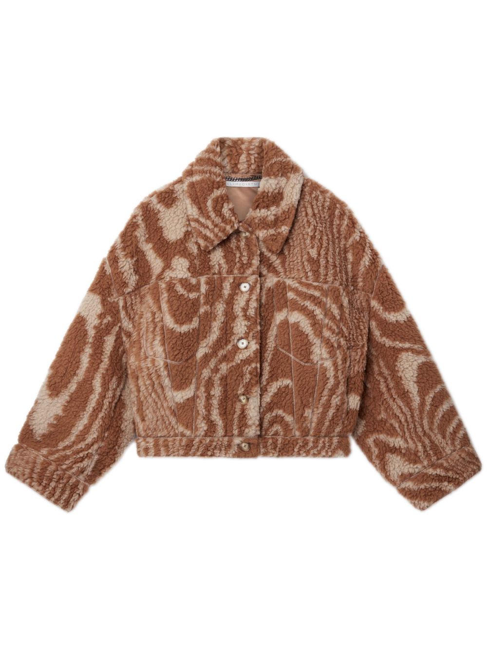 Stella McCartney 木纹印花皮毛一体夹克 - 褐色