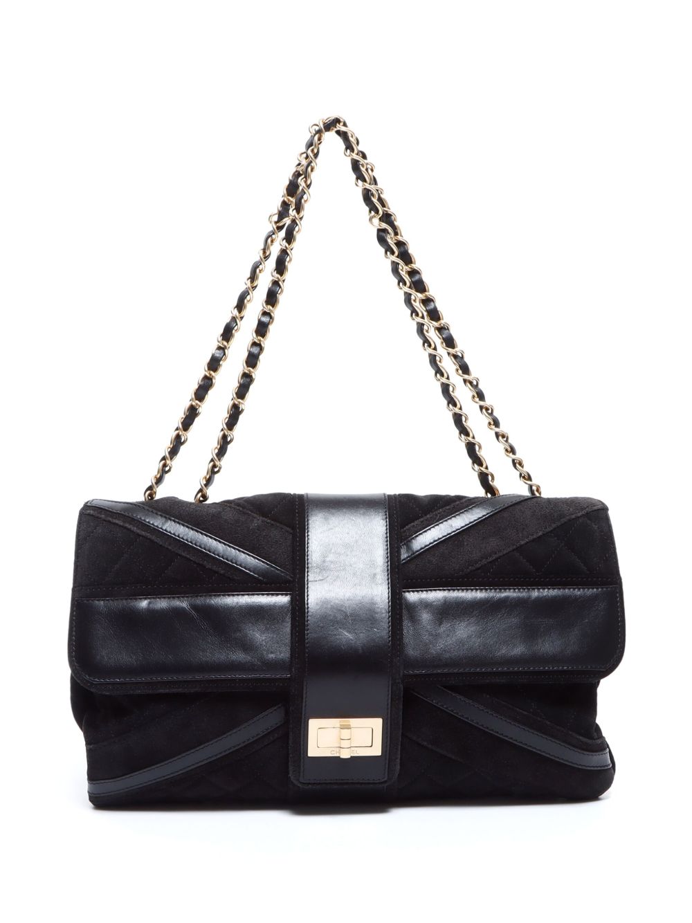 CHANEL Pre-Owned Union Jack Reissue 单肩包（2008年典藏款） - 黑色