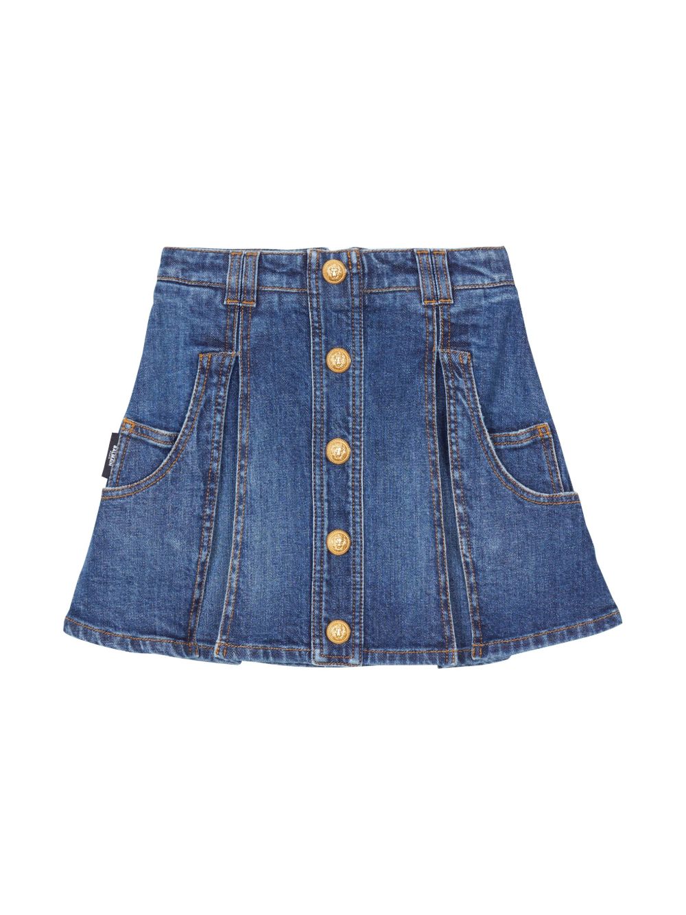 Balmain Kids Skater 牛仔半身裙 - 蓝色