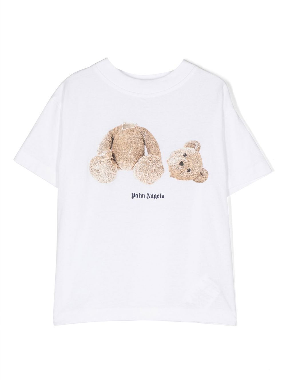 Palm Angels Kids Broken Bear 棉T恤 - 白色