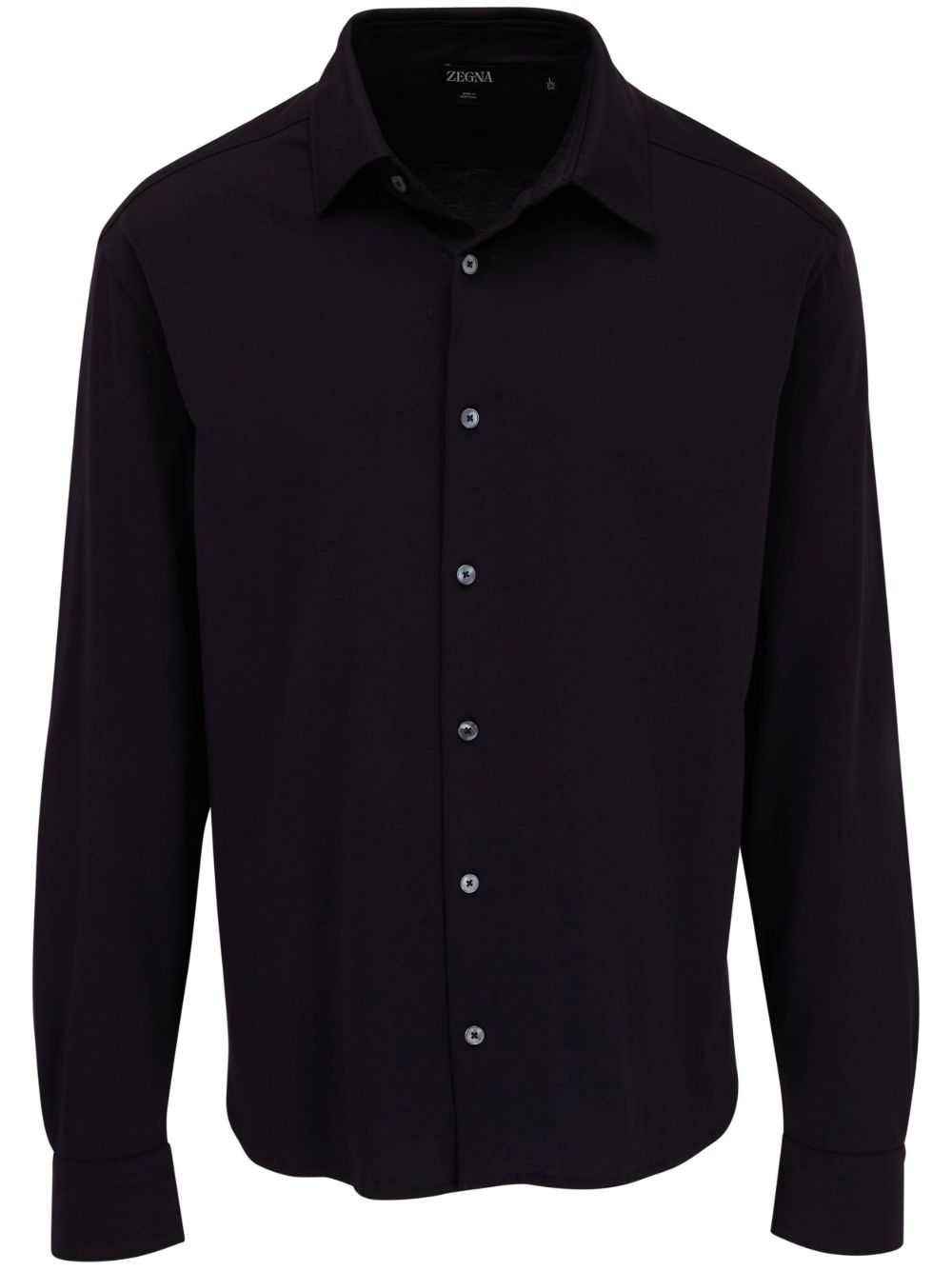 Zegna 排扣棉衬衫 - 蓝色