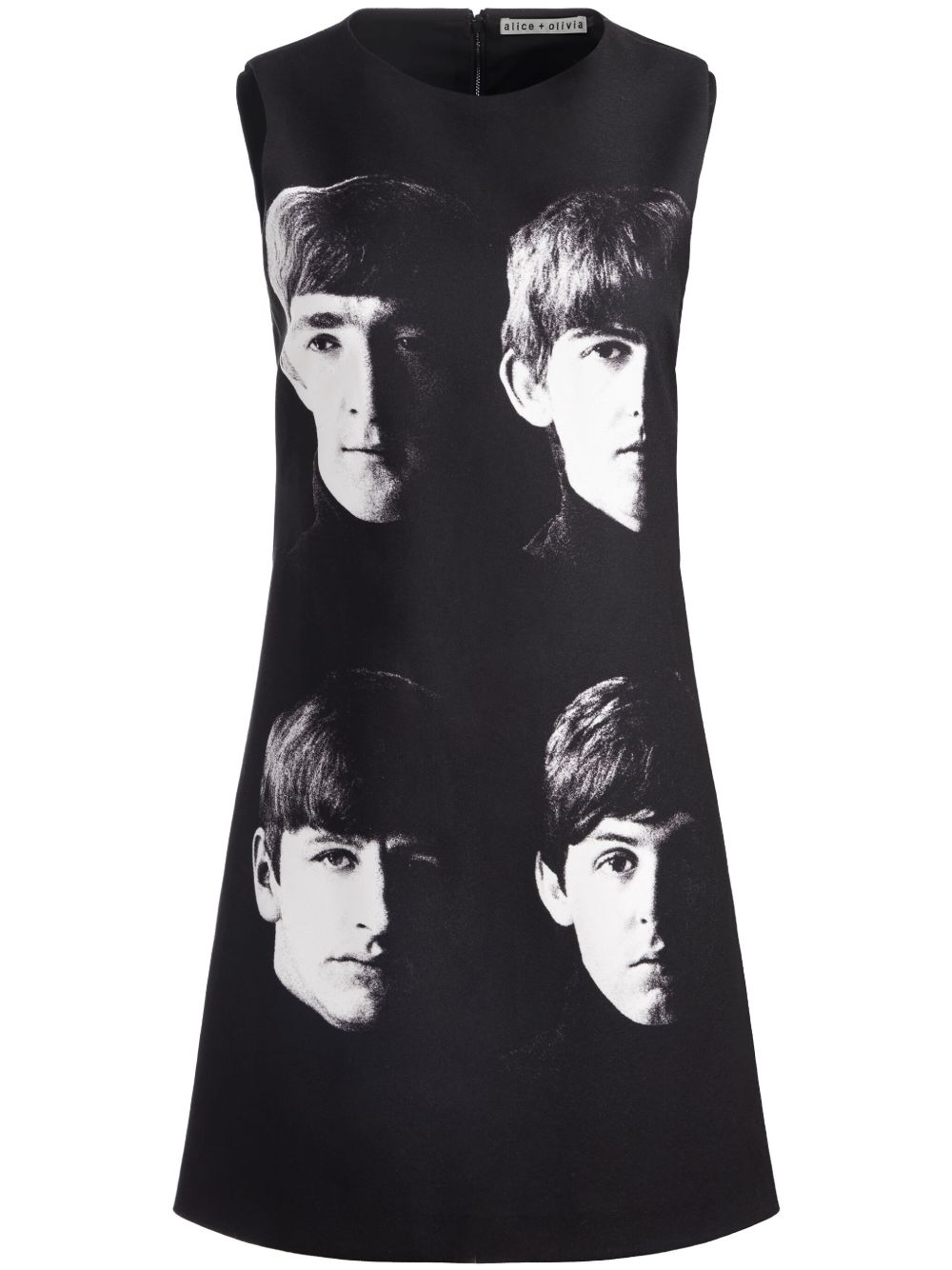alice + olivia x The Beatles Clyde 迷你连衣裙 - 黑色