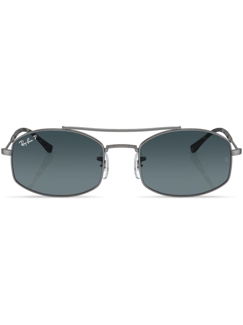 Ray-Ban 椭圆形框太阳眼镜 - 灰色