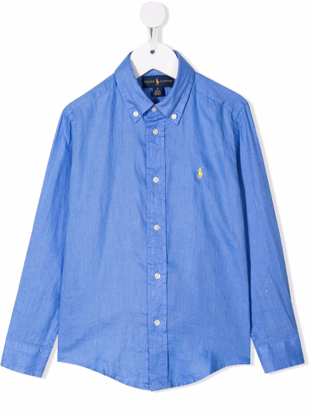 POLO RALPH LAUREN KIDS Polo Pony 扣角领衬衫 - 蓝色