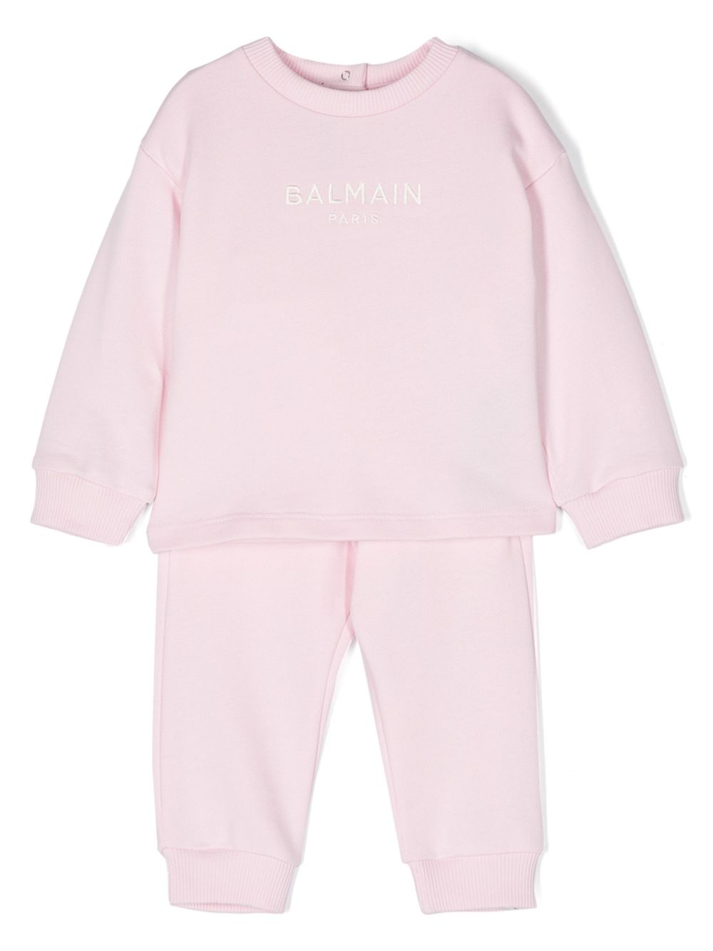 Balmain Kids logo刺绣运动套装 - 粉色