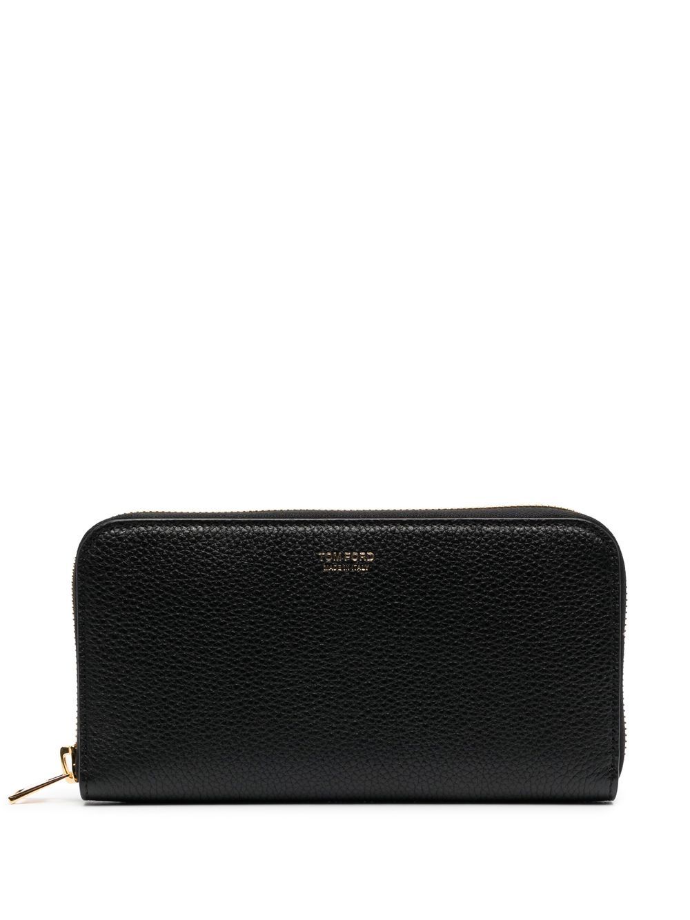 TOM FORD logo印花粒面皮质钱包 - 黑色