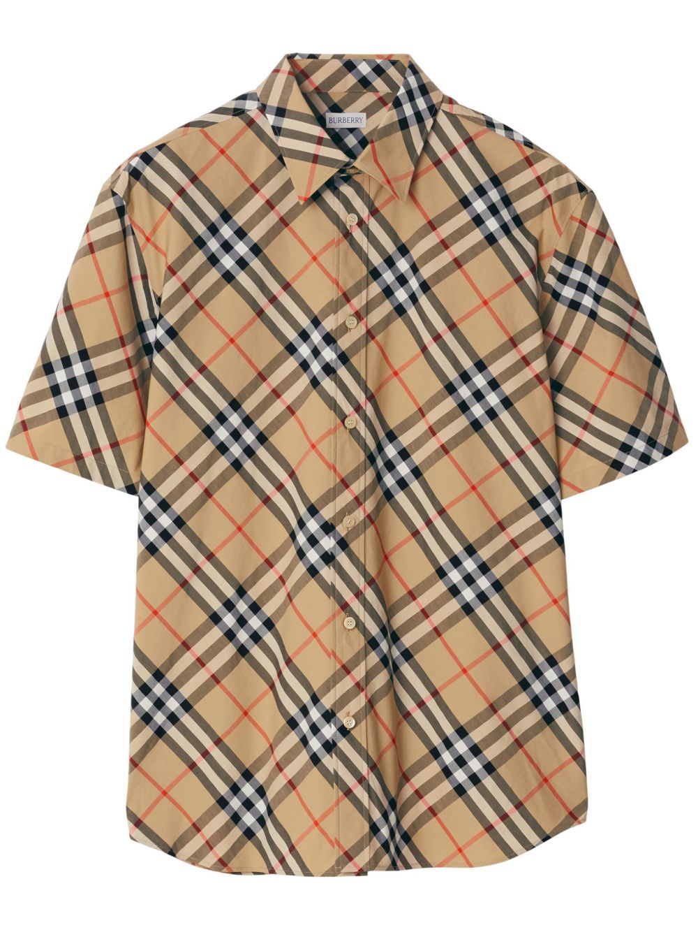 Burberry 格纹棉衬衫 - 中性色