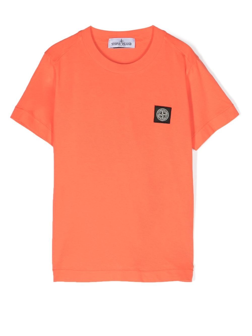 Stone Island Junior 标贴圆领T恤 - 橘色