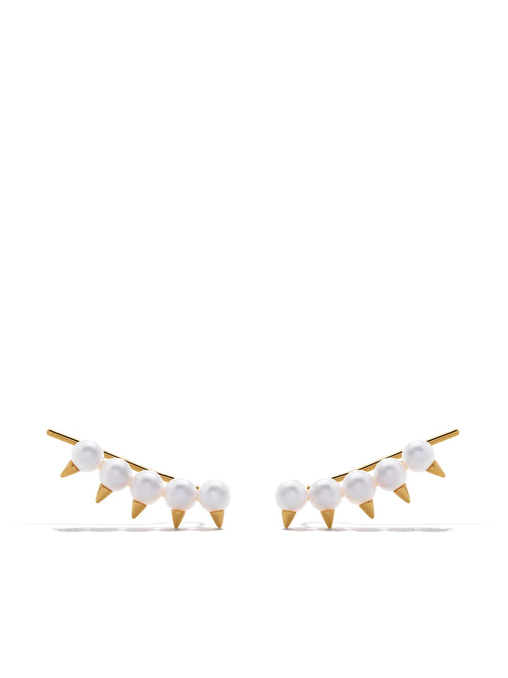 TASAKI Danger Plus Collection Line 18K黄金阿古屋珍珠耳环 - 金色