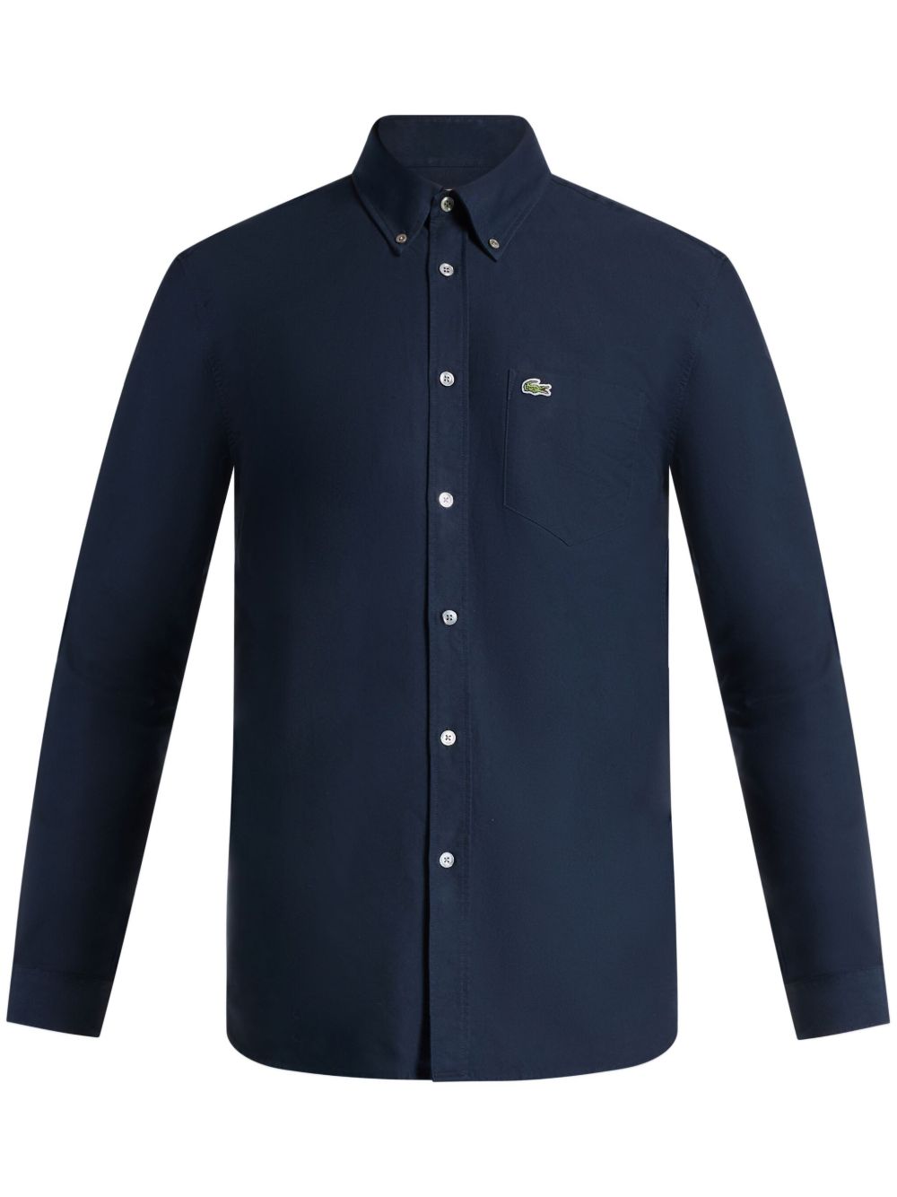 Lacoste logo贴花棉衬衫 - 蓝色