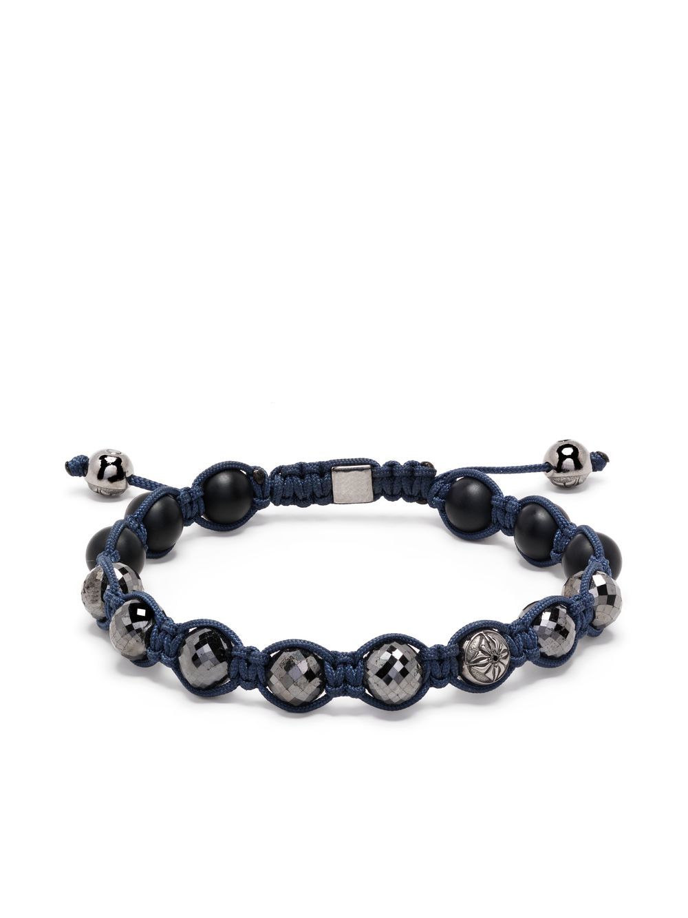 Shamballa Jewels 串珠细节麻辫手链 - 蓝色