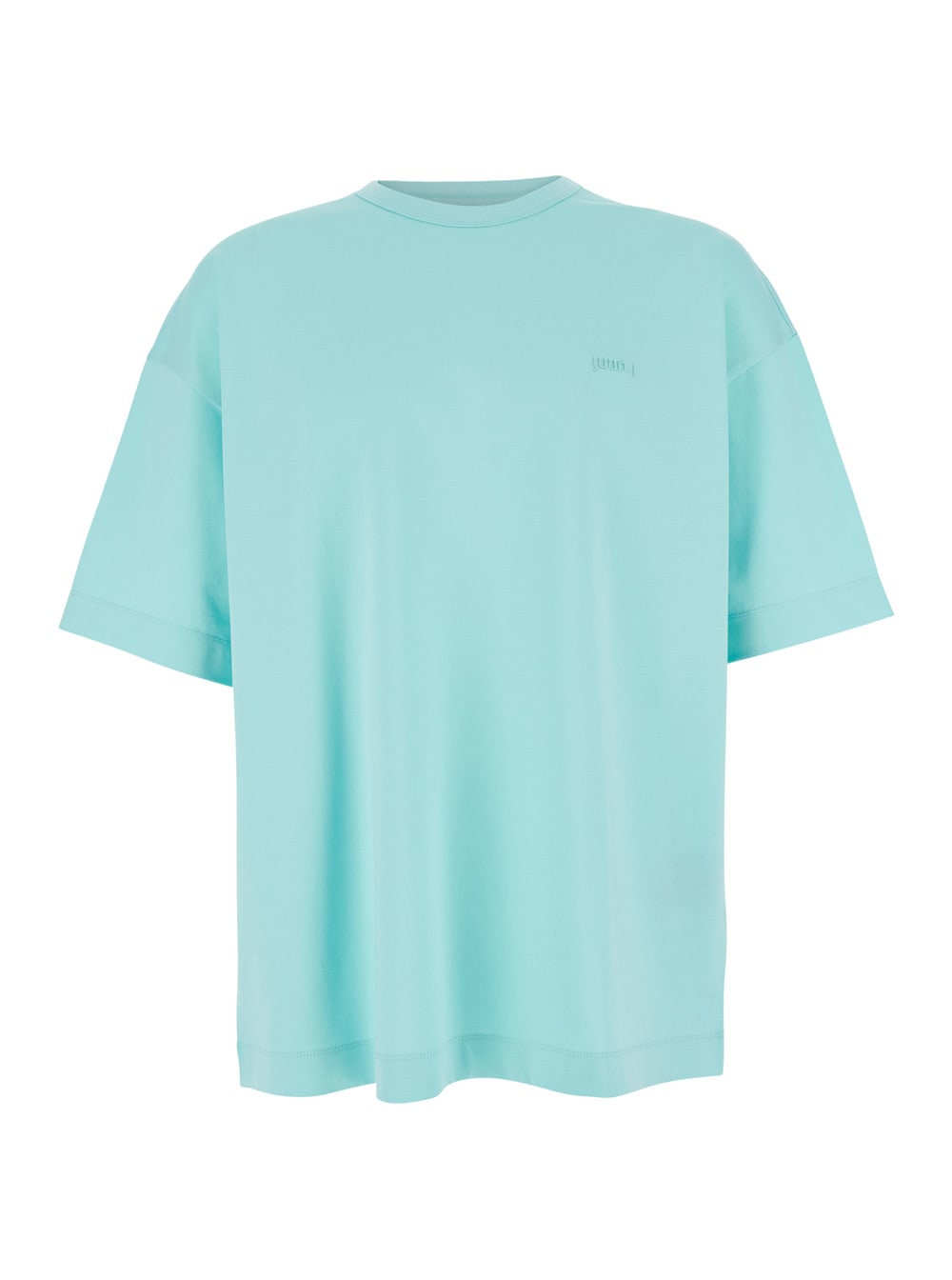 Juun. J Light Blue T-shirt With Logo Embroidered On The Front And Print On The Back In Cotton Man