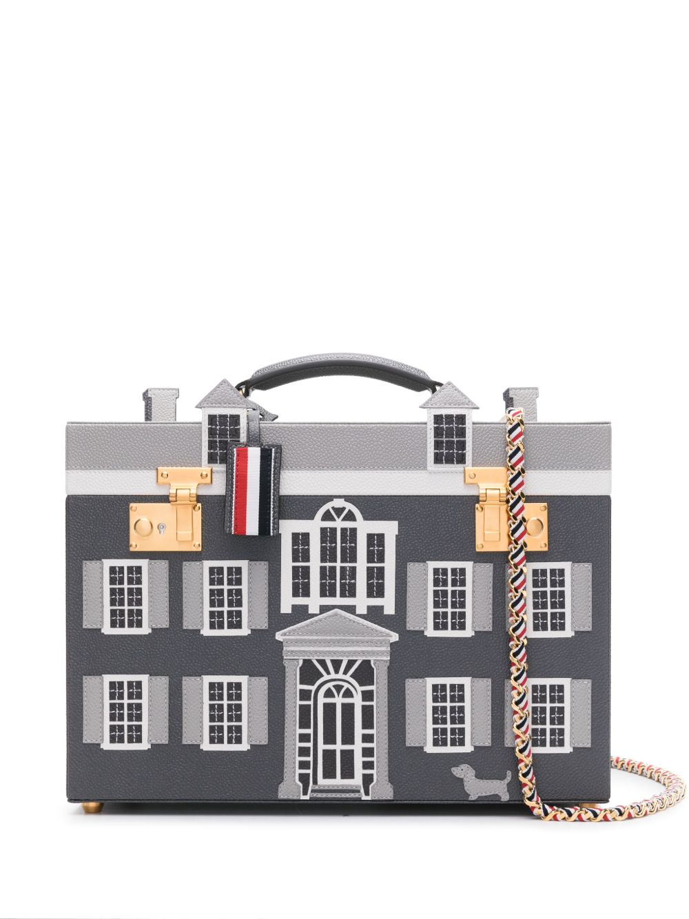 Thom Browne House 皮质化妆包 - 灰色