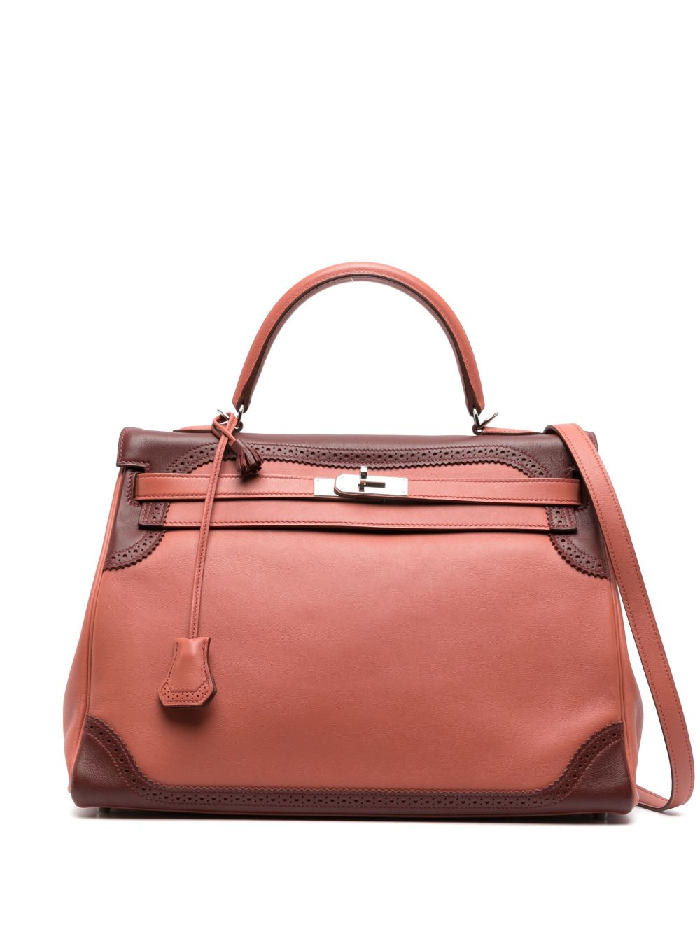 Hermès Pre-Owned Kelly Ghillies 35 两用手提包（2012年典藏款） - 橘色