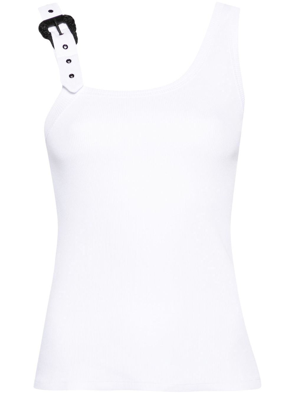 Versace Jeans Couture 扣环细节罗纹坦克背心 - 白色