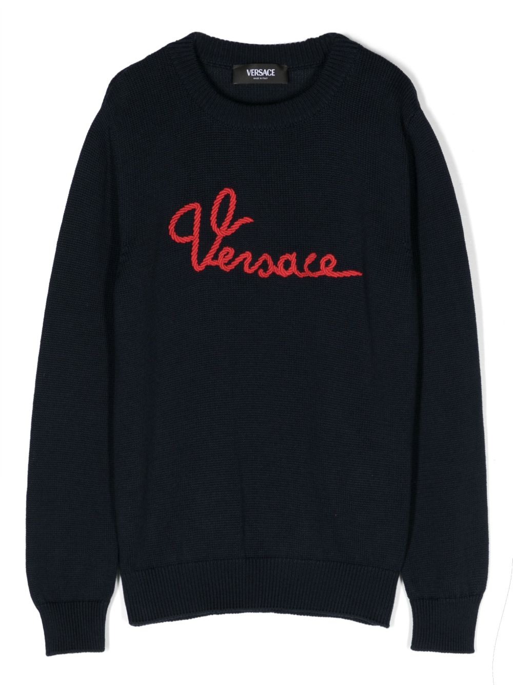 Versace Kids Marine logo棉毛衣 - 蓝色