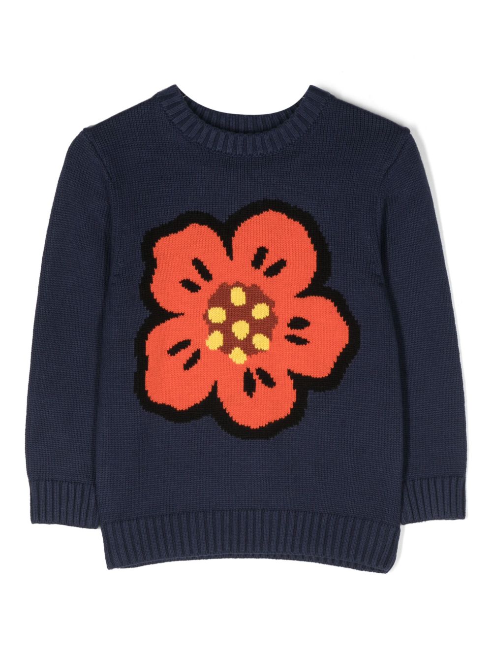 Kenzo Kids Boke Flower 嵌花针织毛衣 - 蓝色