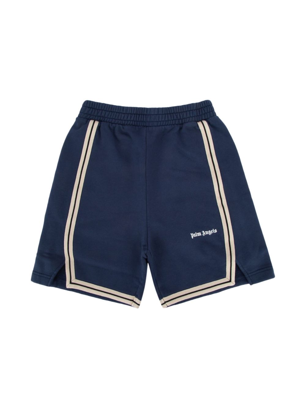 Palm Angels Kids logo刺绣运动短裤 - 蓝色
