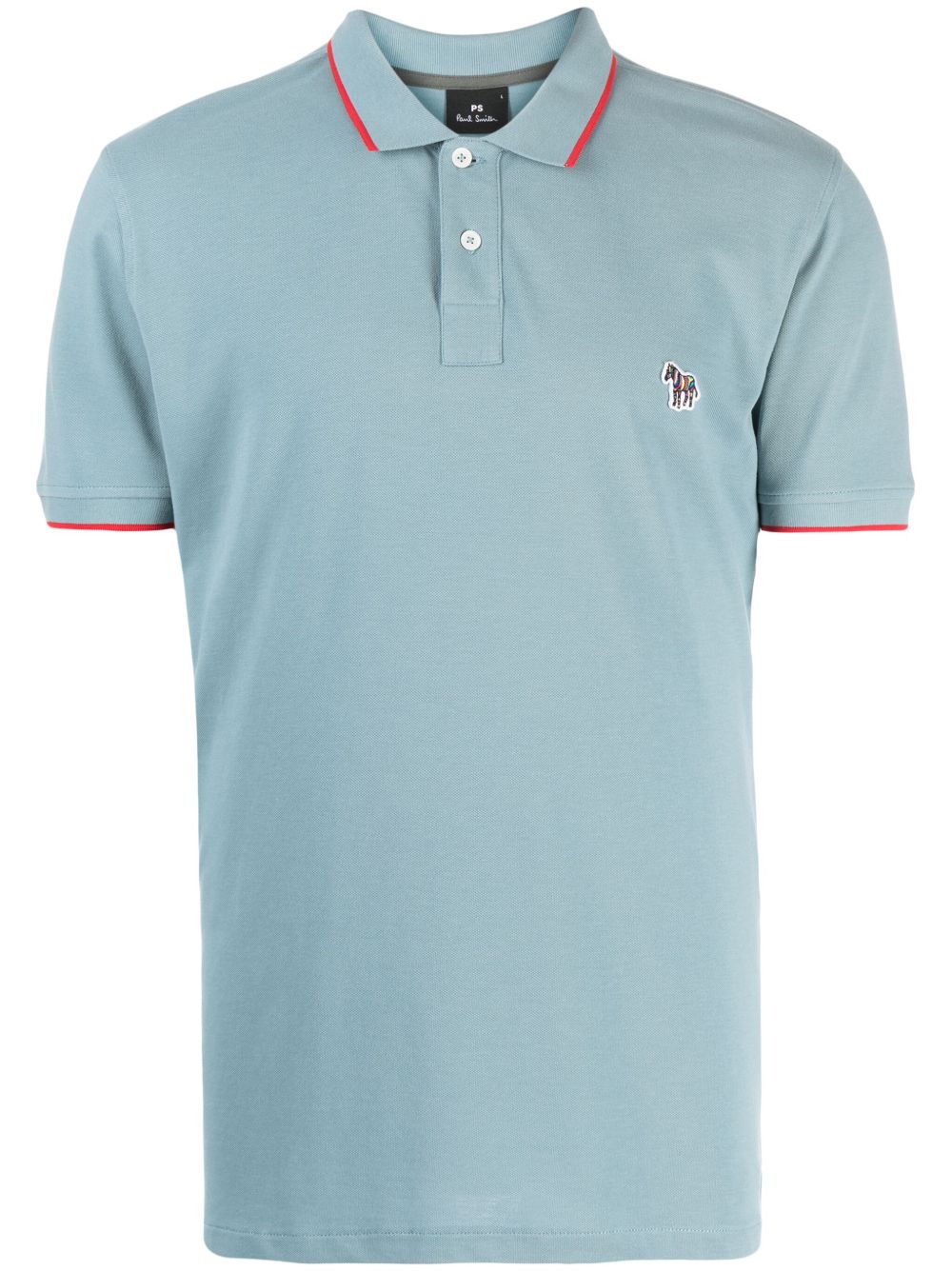 PS Paul Smith logo刺绣棉polo衫 - 蓝色