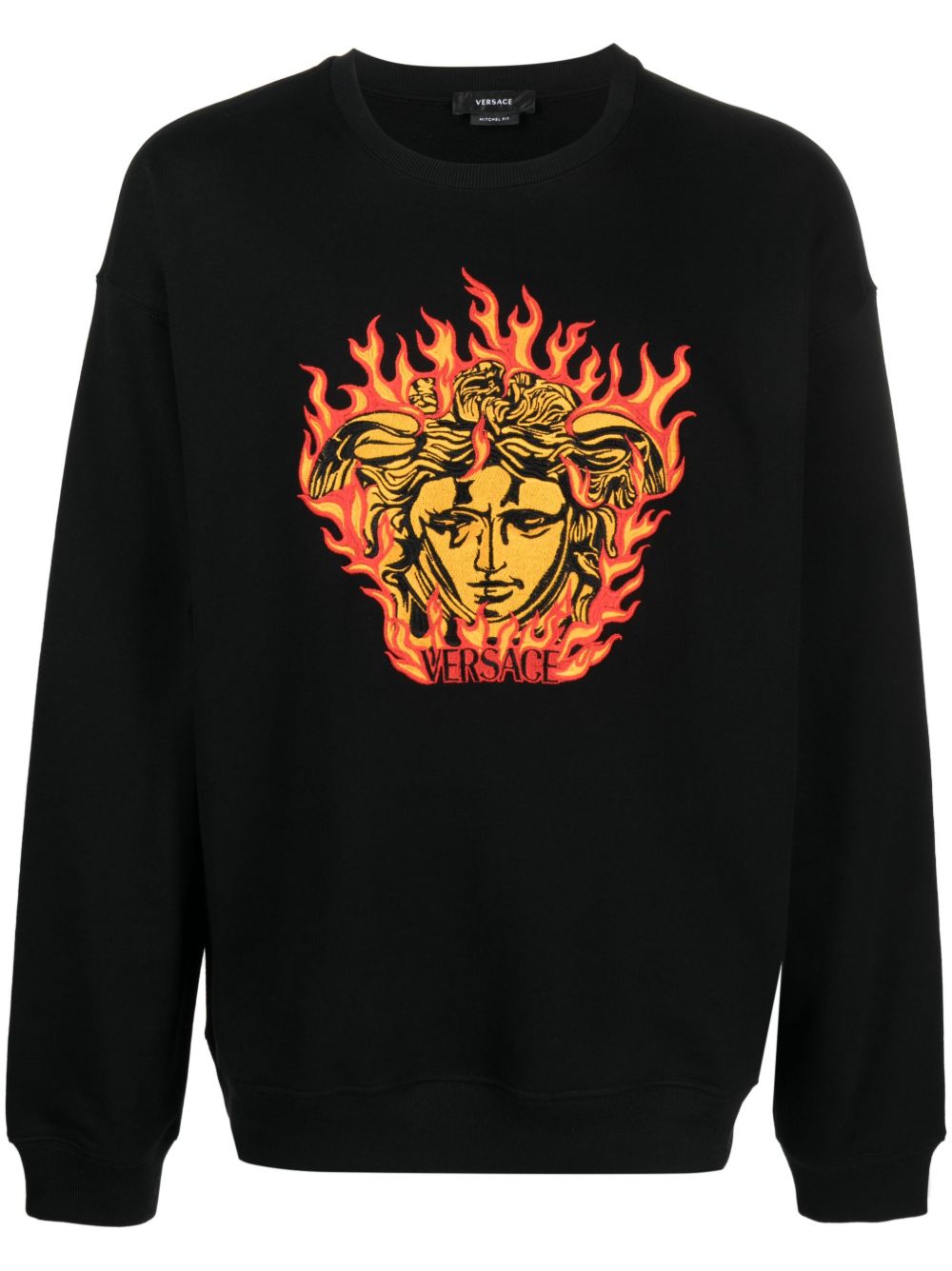 Versace 美杜莎刺绣棉卫衣 - 黑色
