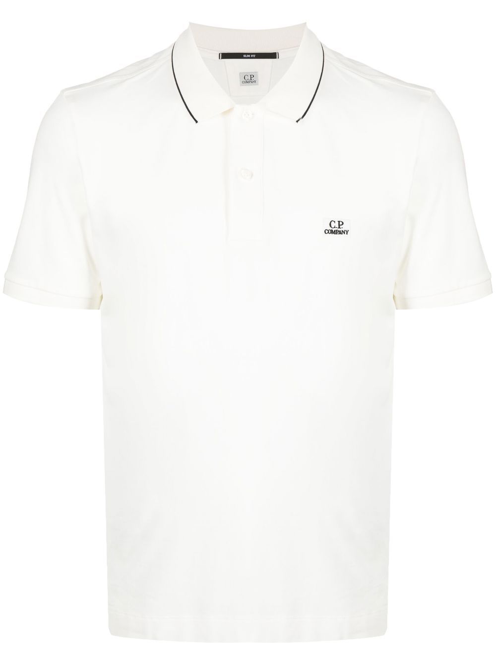 C.P. Company logo刺绣polo衫 - 白色