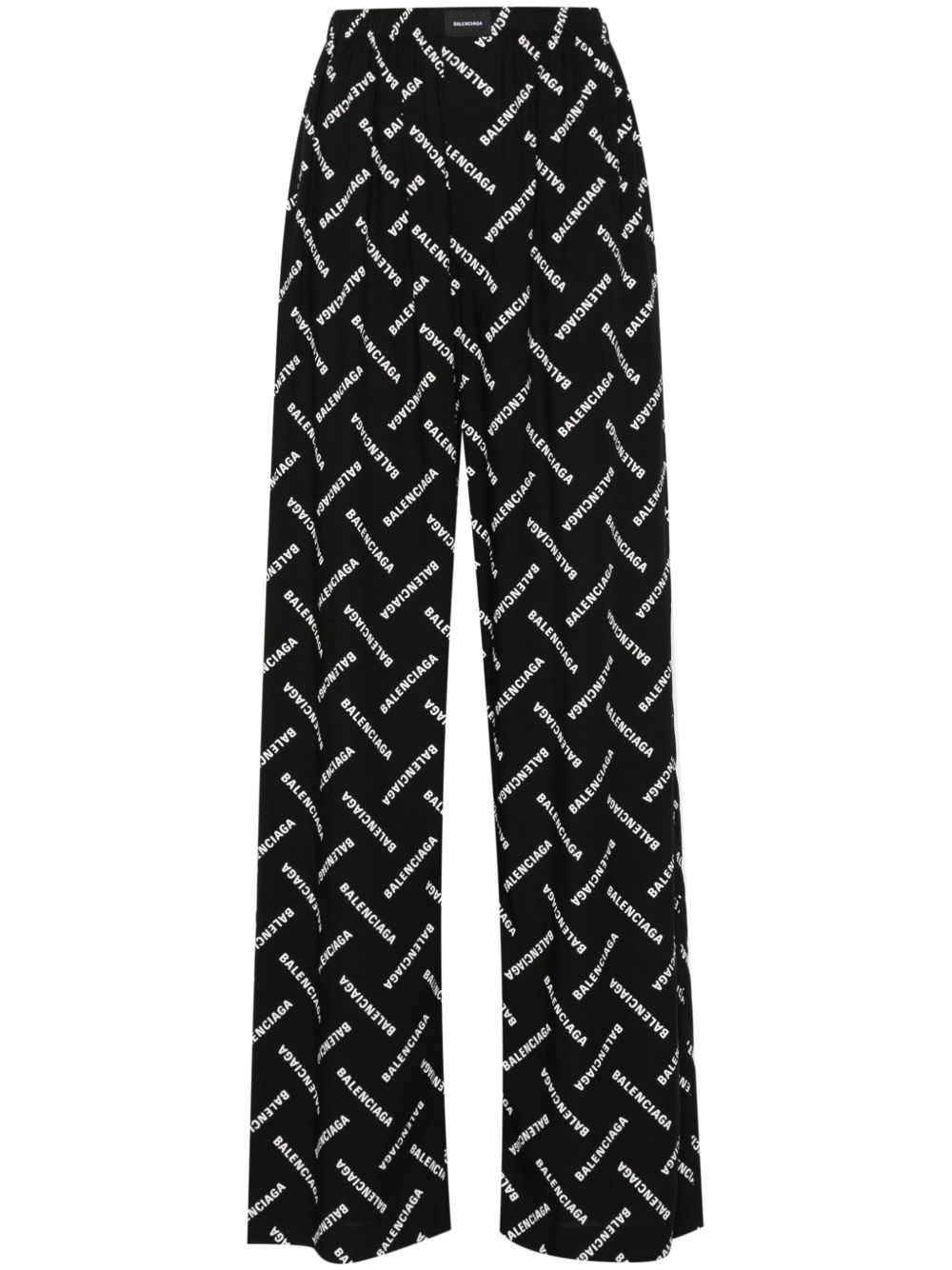 Balenciaga logo印花长裤 - 黑色