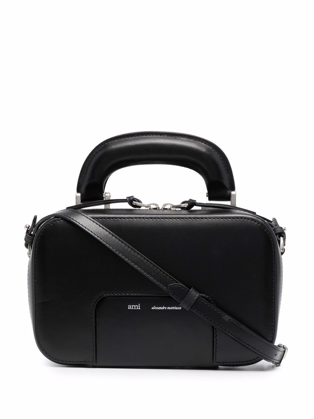 AMI Paris Case logo印花手提包 - 黑色