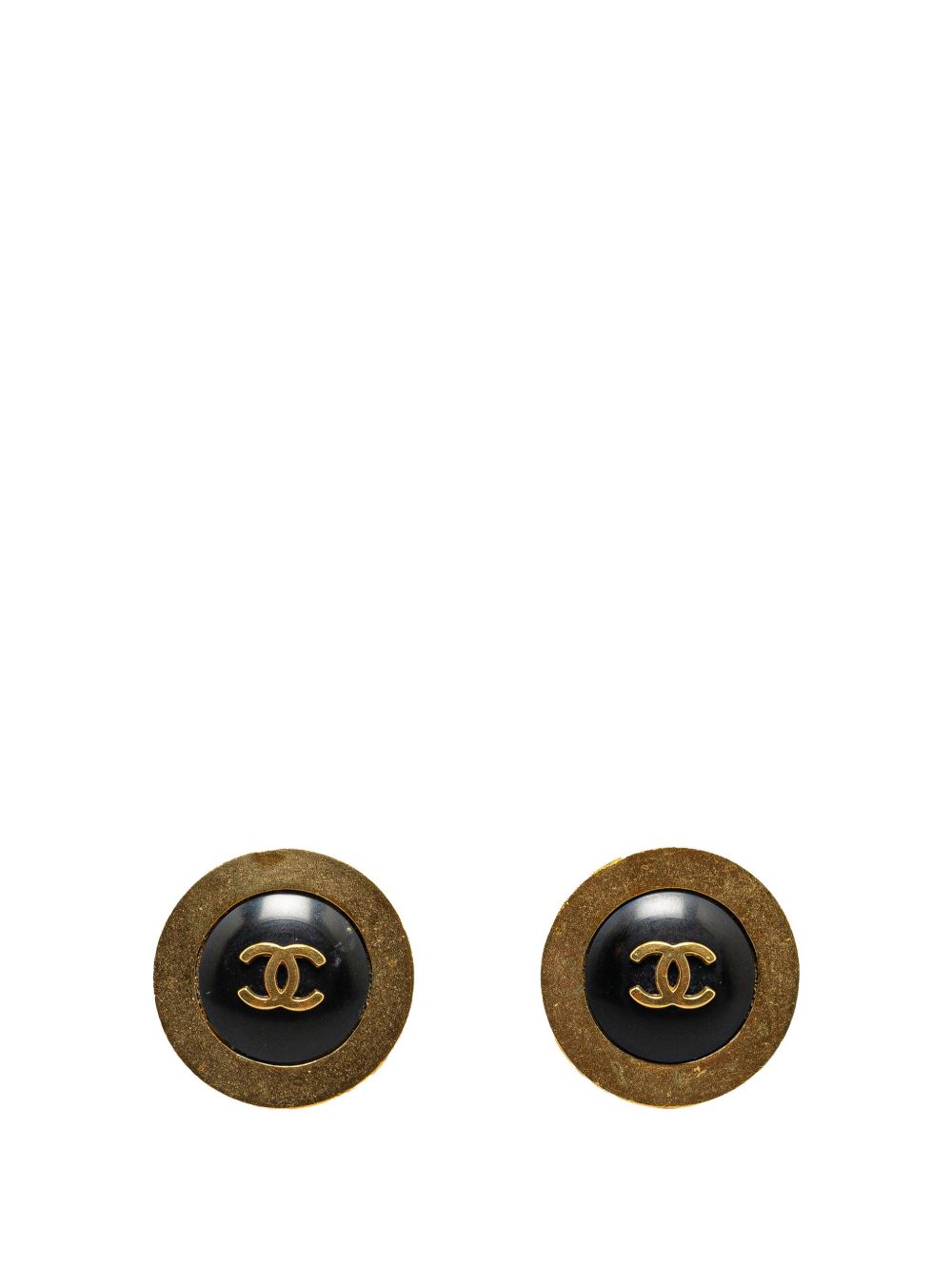 CHANEL Pre-Owned 镀金 CC Button 装饰耳环（1995年典藏款） - 金色