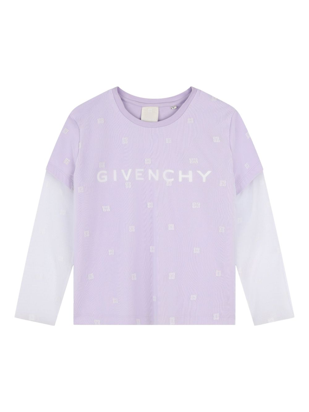 Givenchy Kids 4G 刺绣T恤 - 紫色
