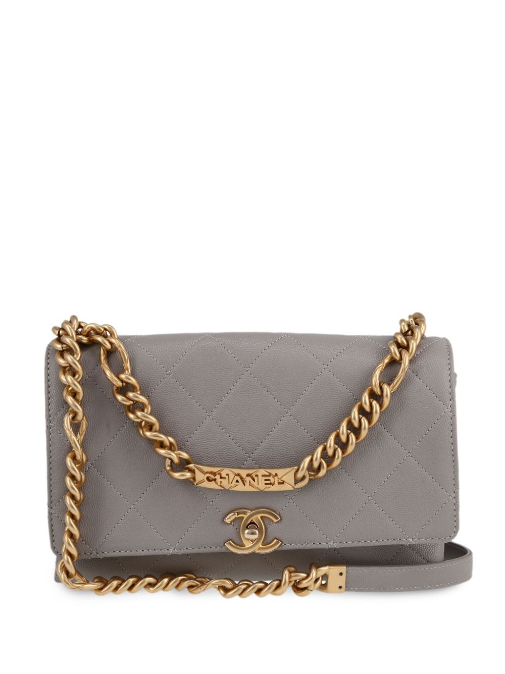 CHANEL Pre-Owned 菱纹绗缝单肩包（2010年典藏款） - 灰色