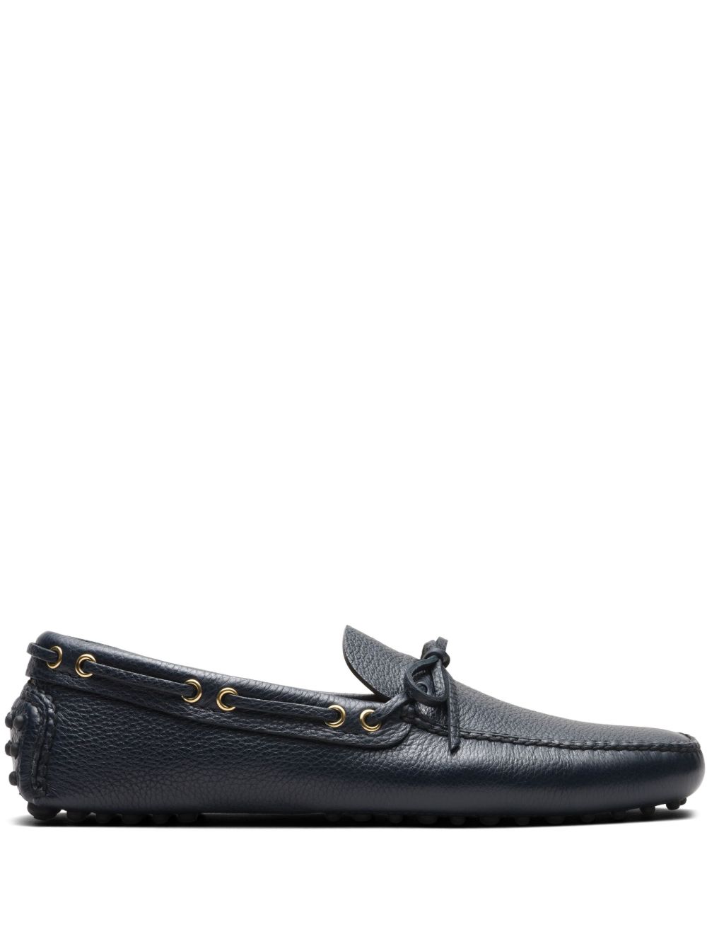 Car Shoe 纹理皮质乐福鞋 - 蓝色