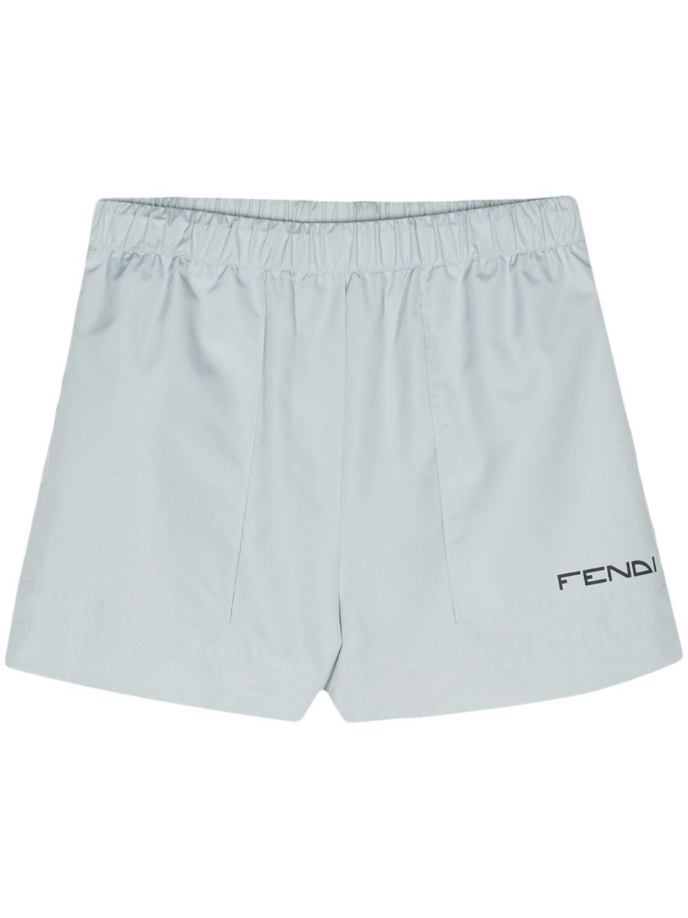 FENDI 松紧裤腰短裤 - 蓝色