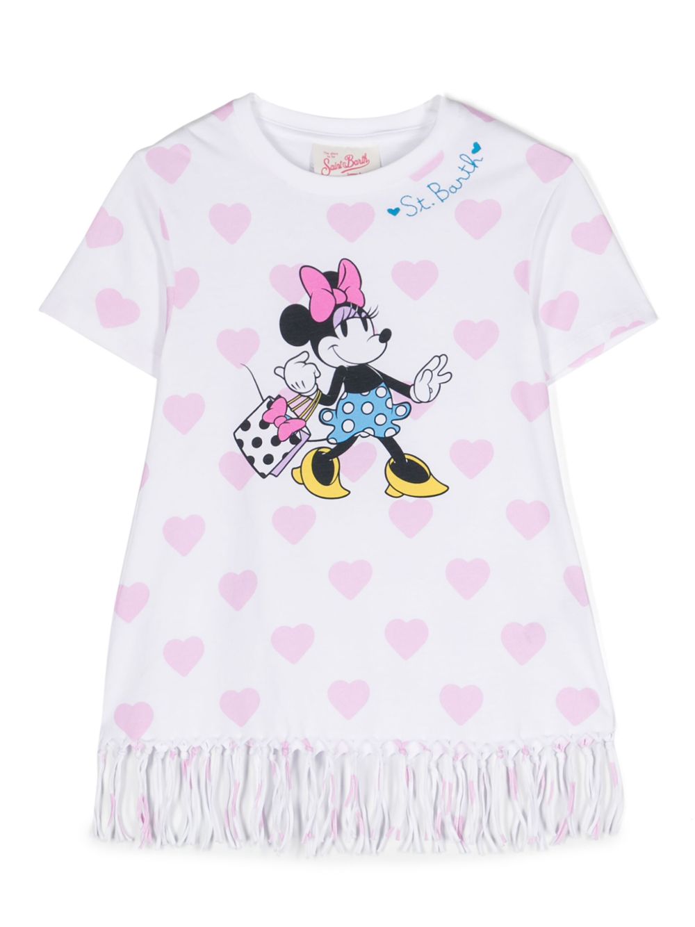 MC2 Saint Barth Kids x Disney Minnie Hearts 棉连衣裙 - 白色