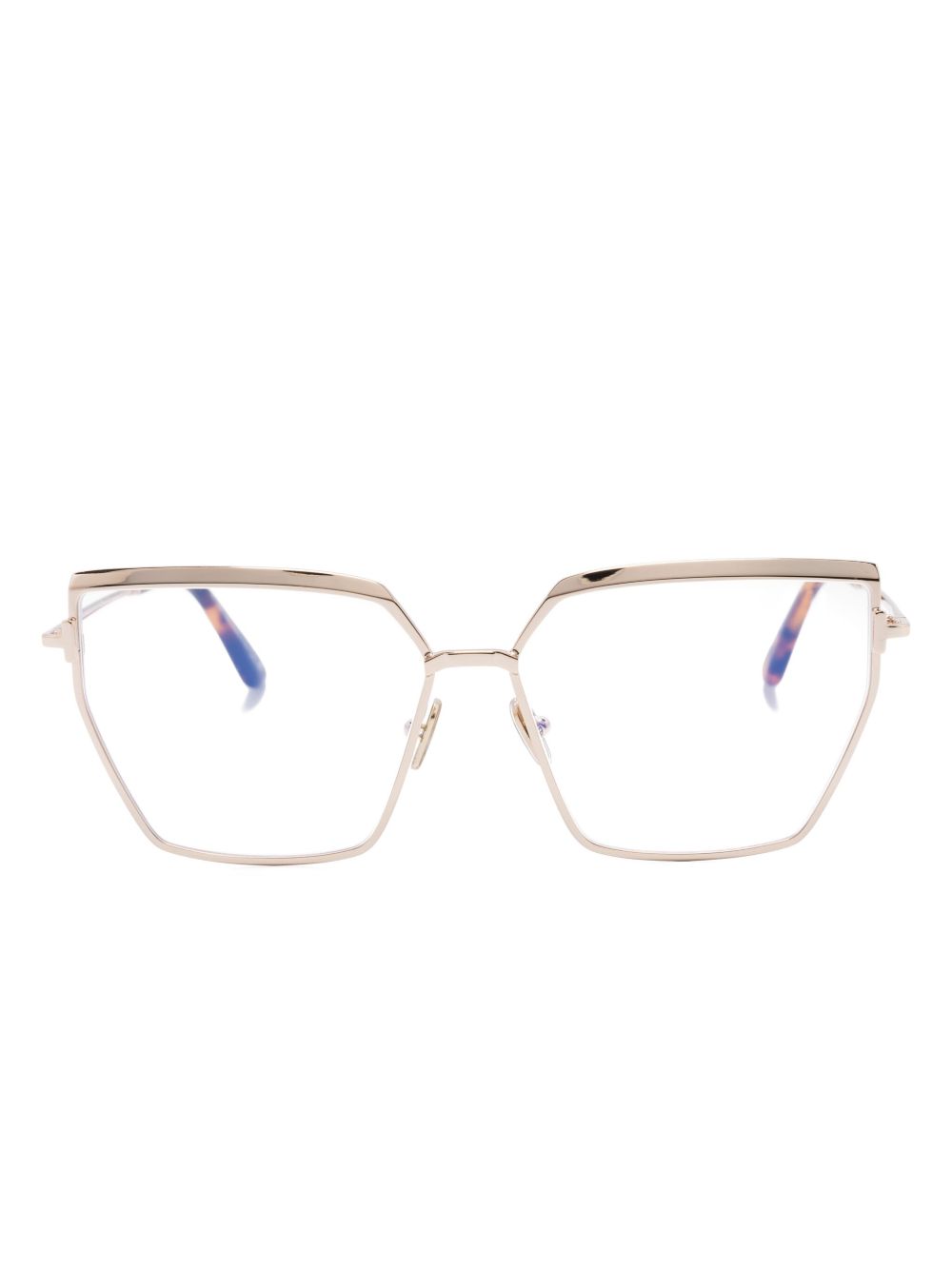 TOM FORD Eyewear 超大镜框眼镜 - 金色