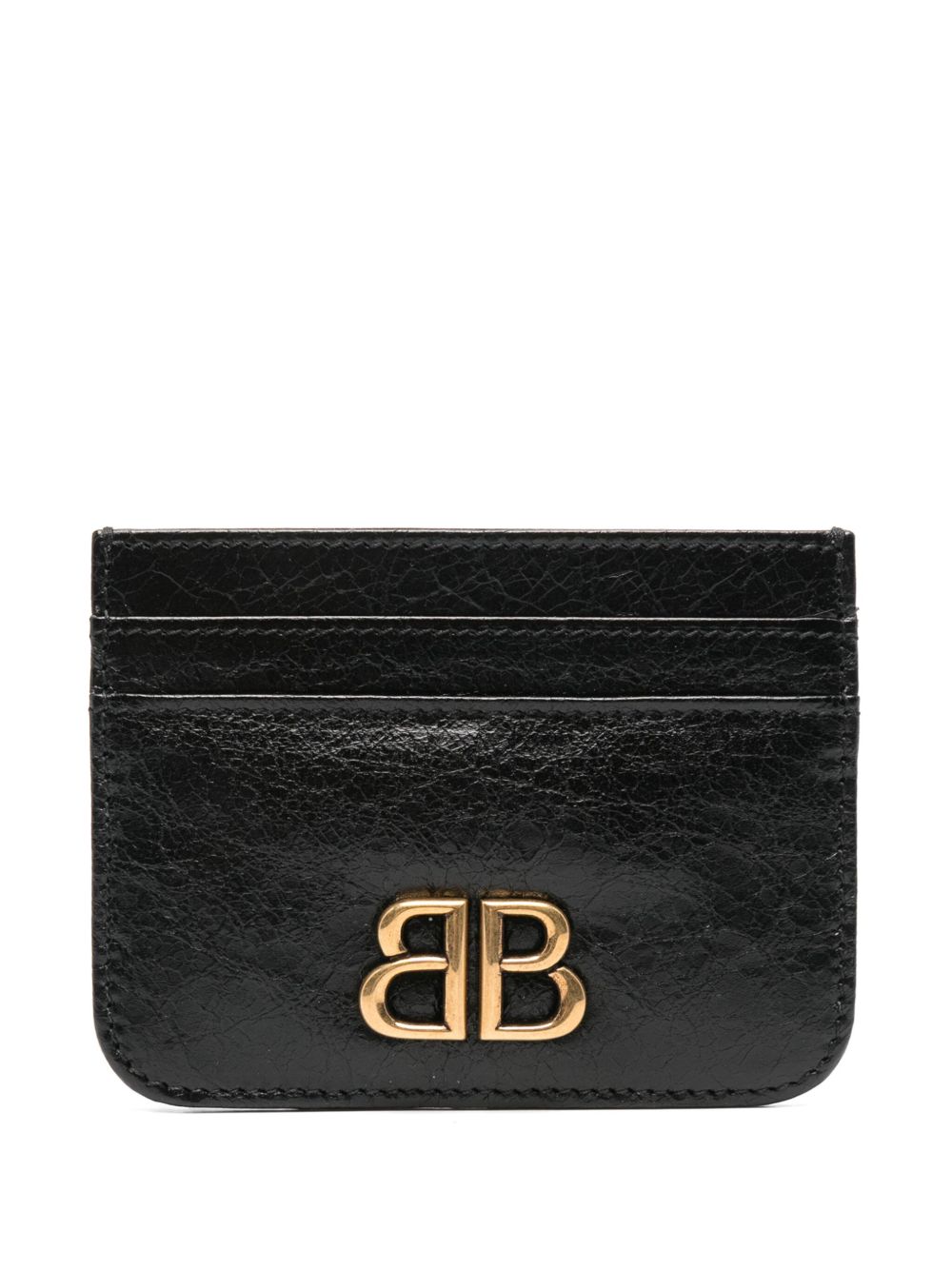 Balenciaga logo标牌皮质卡夹 - 黑色