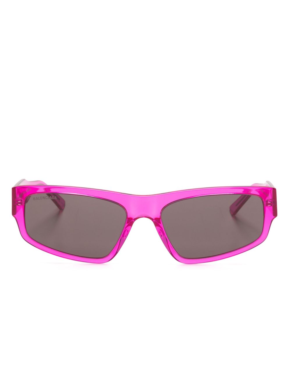 Balenciaga Eyewear logo印花长方形镜框太阳眼镜 - 粉色