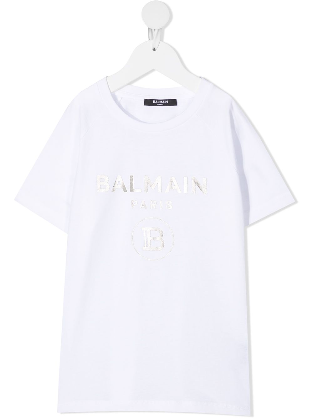 Balmain Kids 巴尔曼 logo印花T恤 - 白色