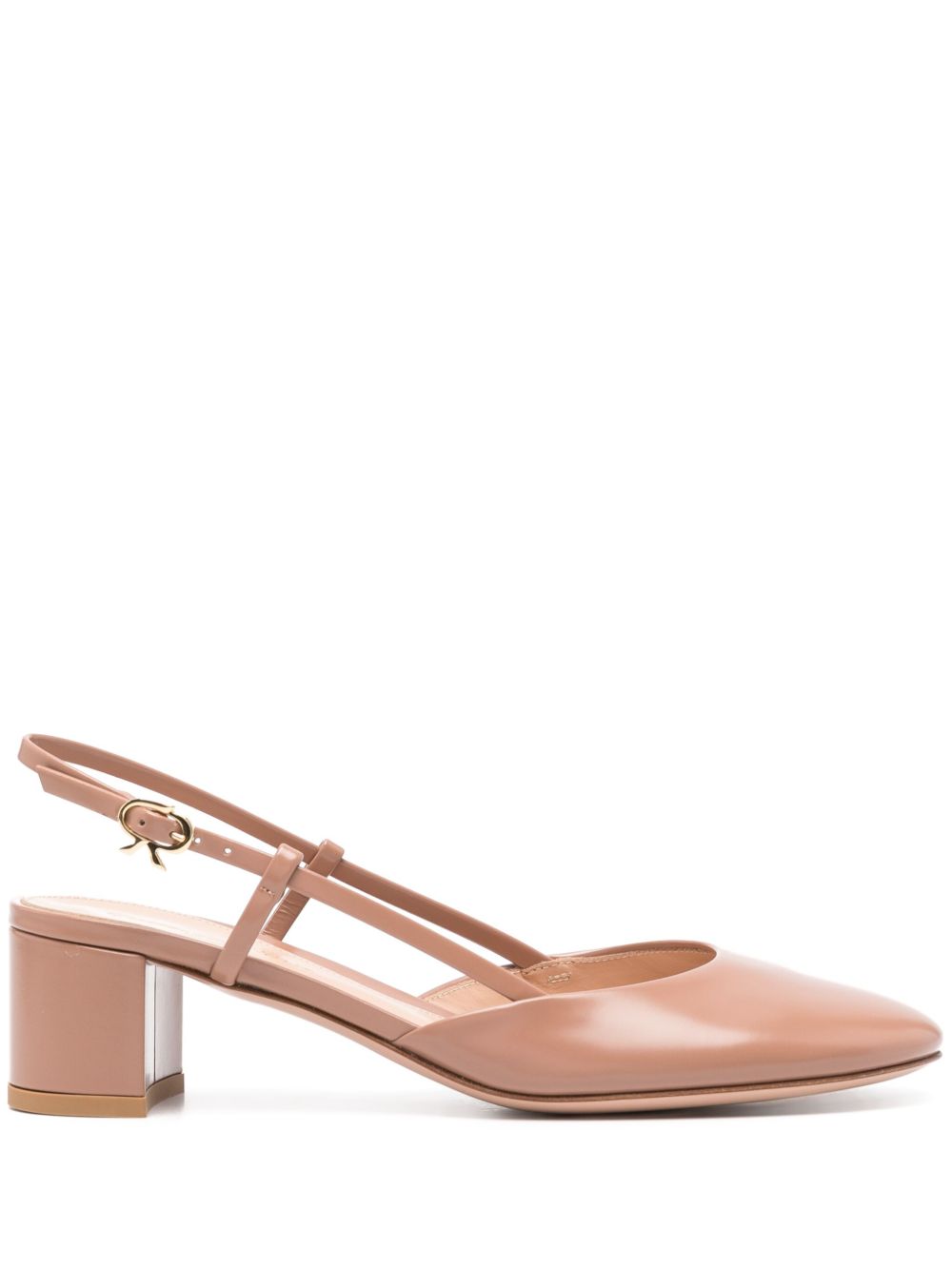 Gianvito Rossi 裹踝皮质高跟鞋 - 中性色