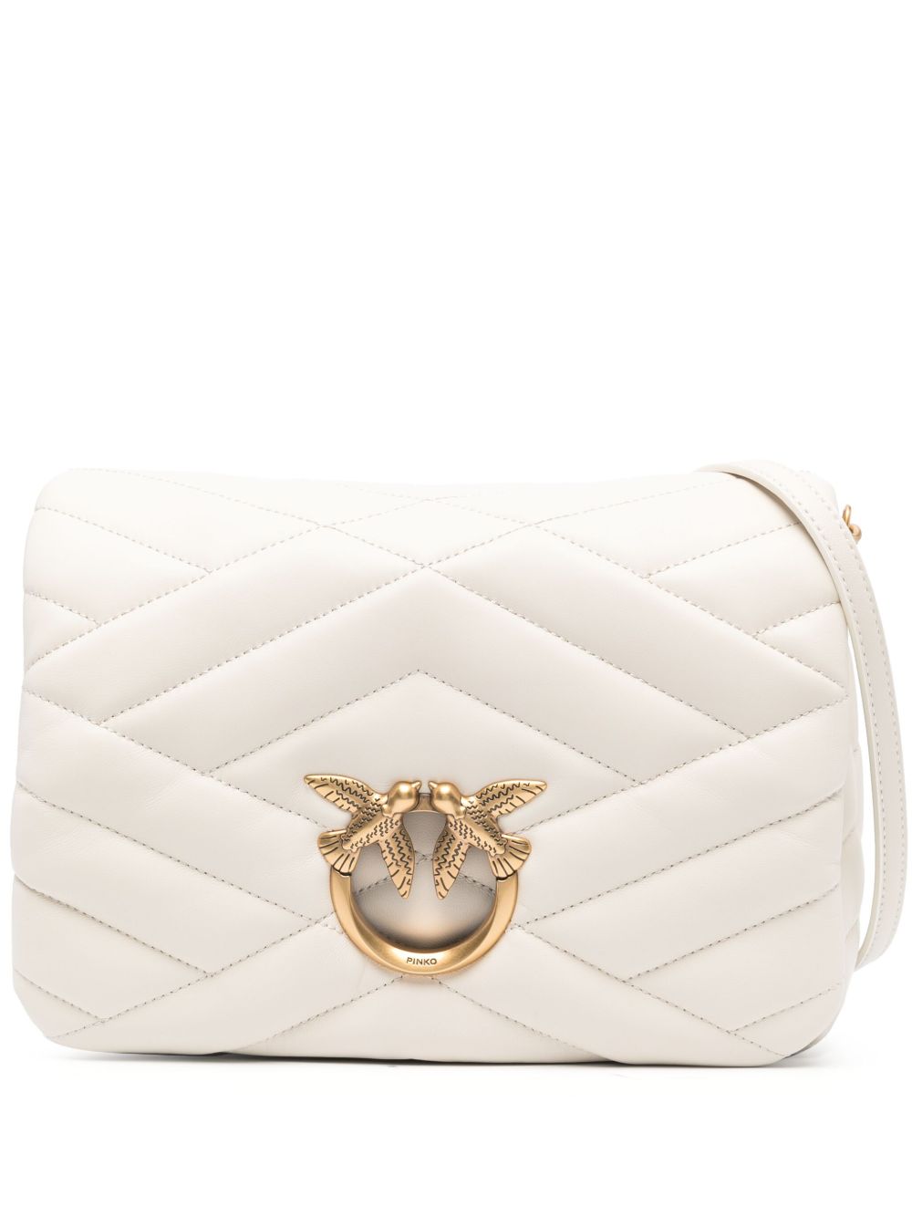 PINKO Classic Love Click Puff 单肩包 - 白色