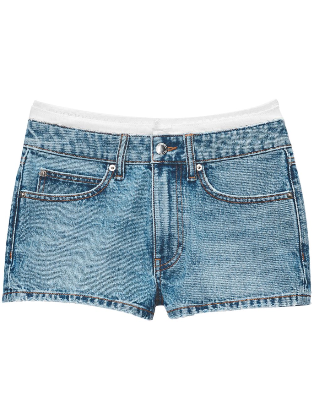 Alexander Wang 高腰牛仔短裤 - 蓝色