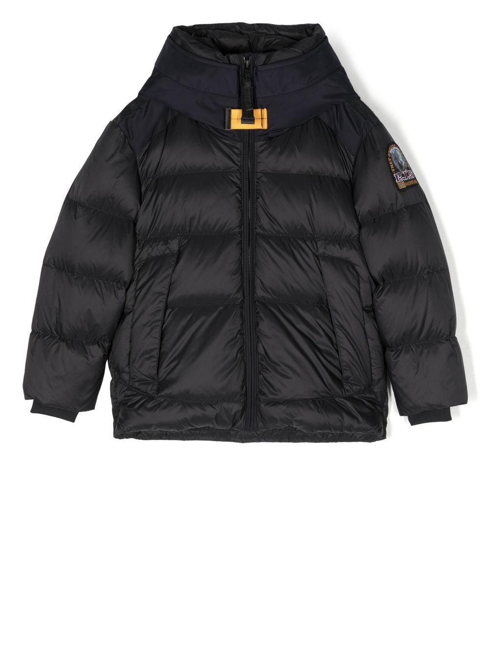Parajumpers Kids 标贴拉链填充夹克 - 黑色