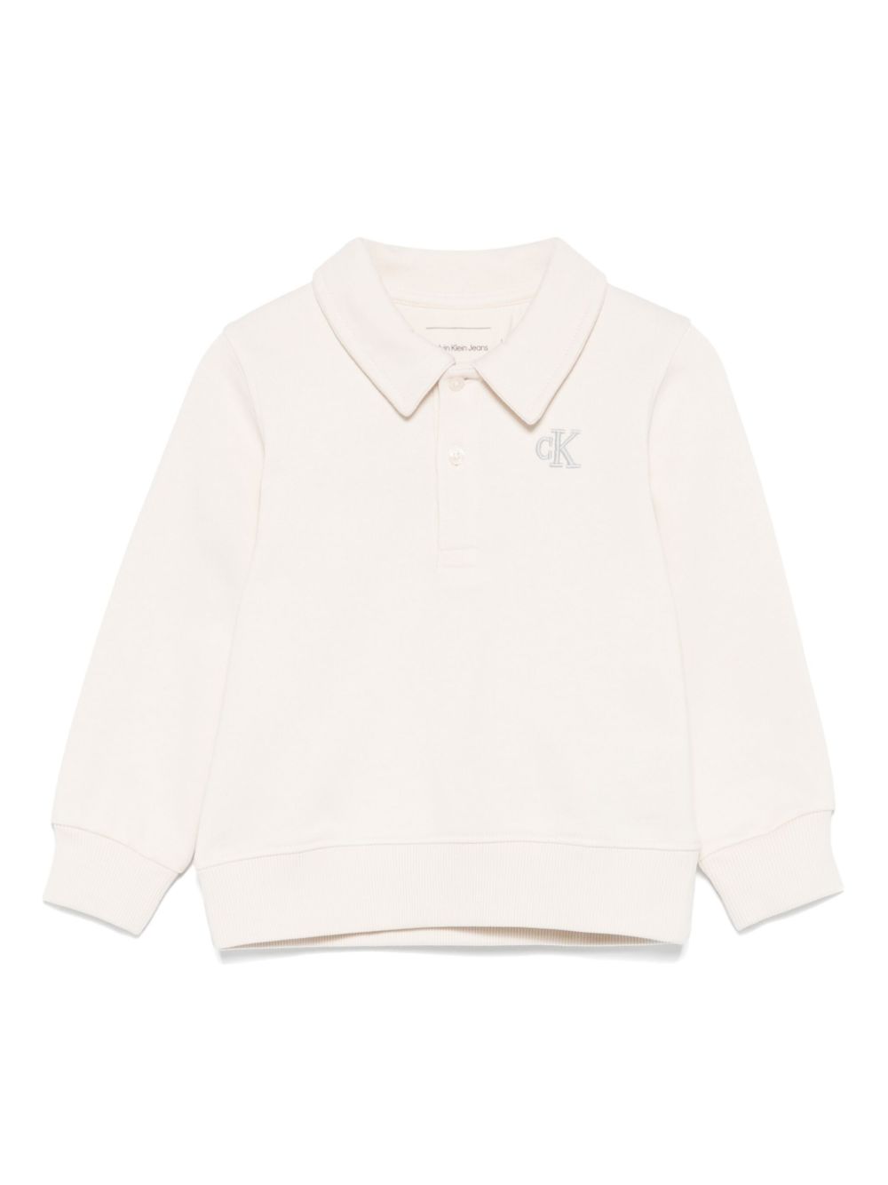 Calvin Klein Kids logo刺绣polo领卫衣 - 中性色