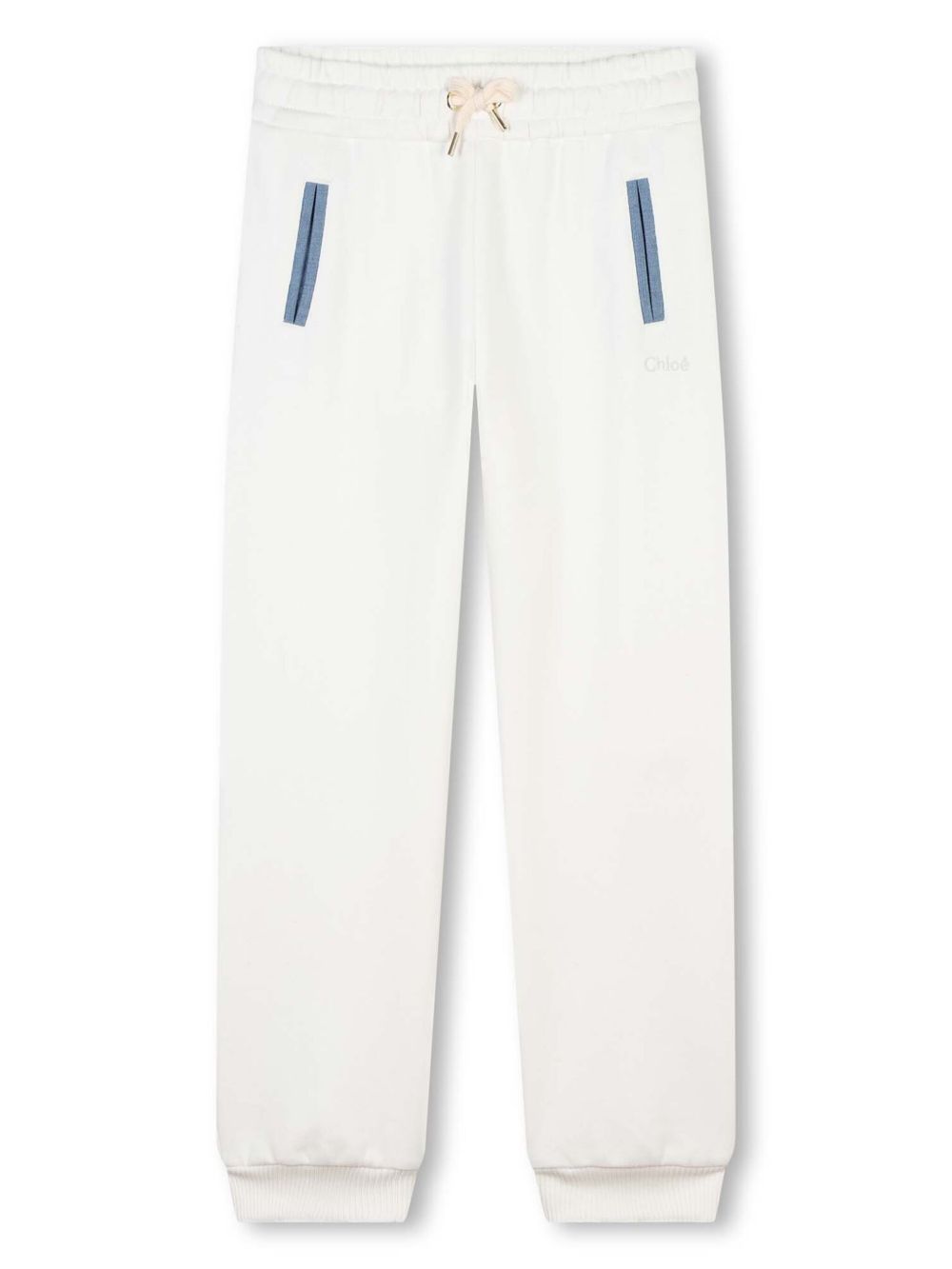 Chloé Kids 口袋细节棉运动裤 - 白色