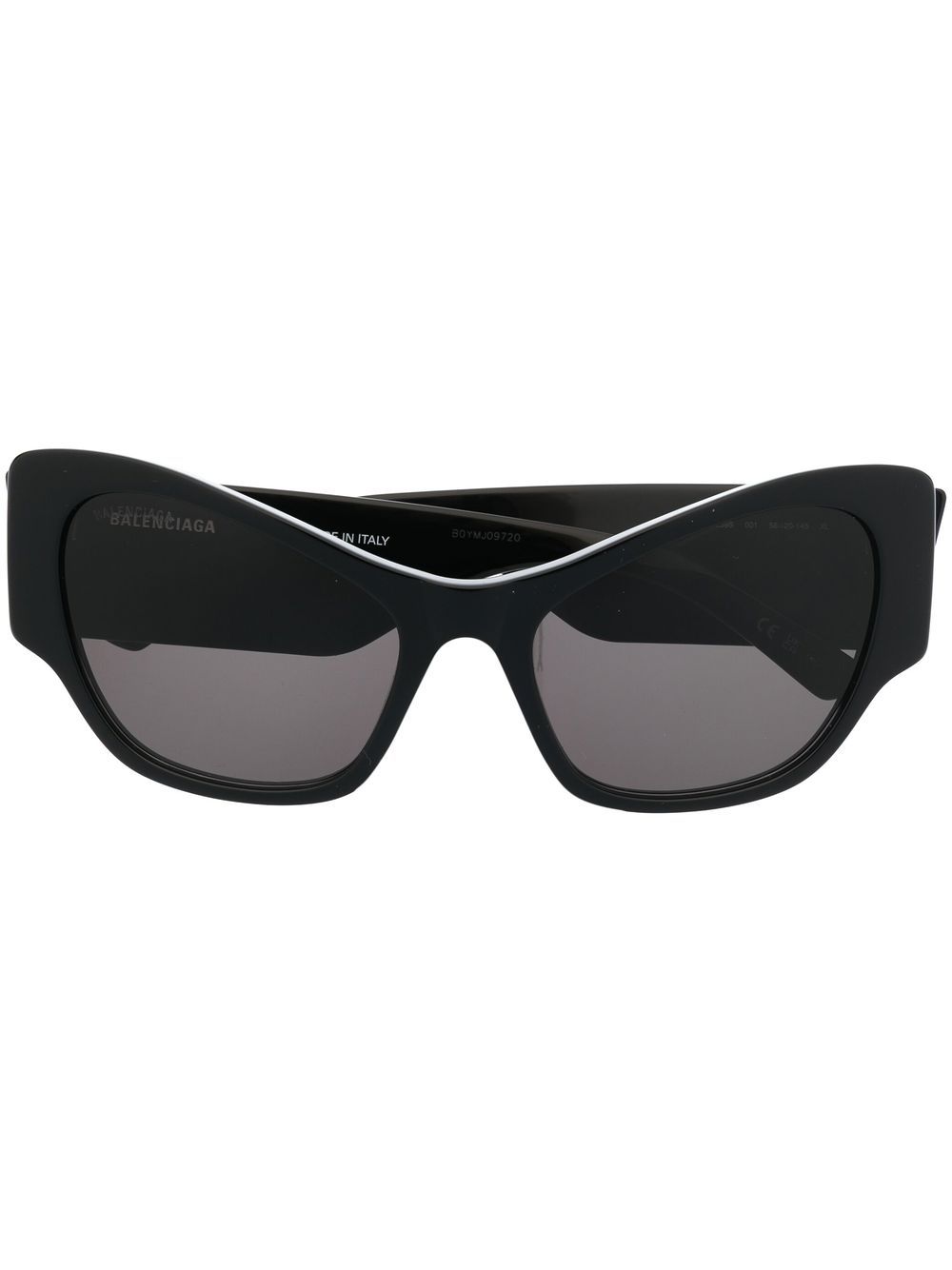 Balenciaga Eyewear 珐琅logo猫眼镜框太阳眼镜 - 黑色