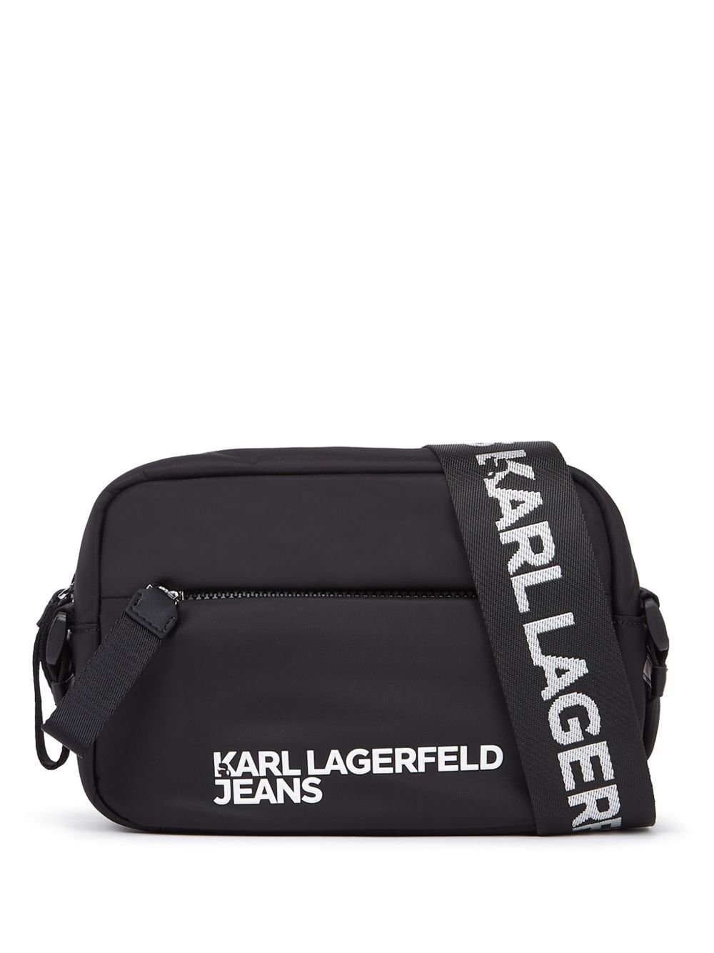 Karl Lagerfeld Jeans logo印花邮差包 - 黑色